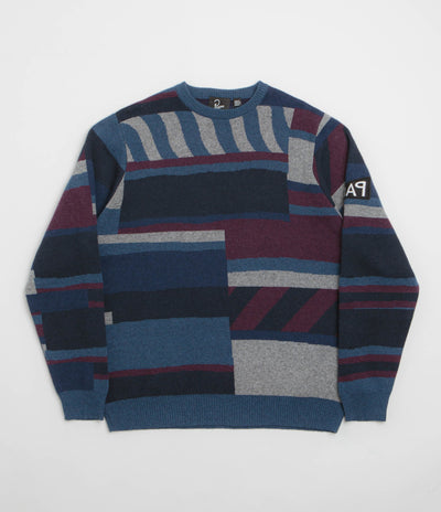 by Parra Patched Your Work Knitted Sweatshirt - Blue