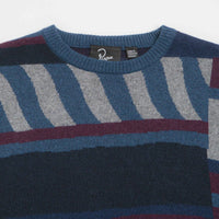 by Parra Patched Your Work Knitted Sweatshirt - Blue thumbnail