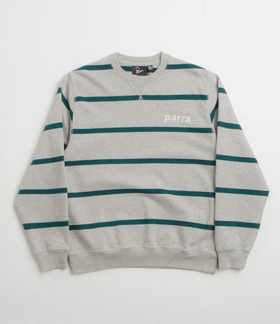 by Parra Pristine Striper Crewneck Sweatshirt - Heather Grey