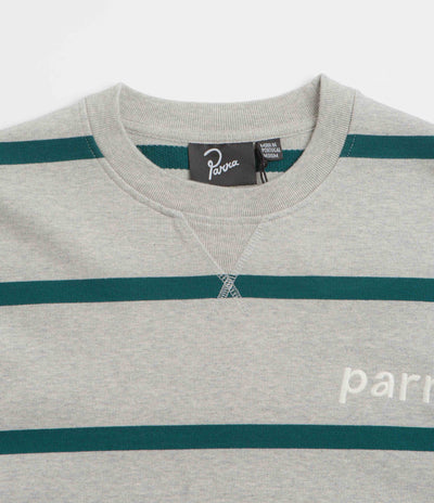 by Parra Pristine Striper Crewneck Sweatshirt - Heather Grey