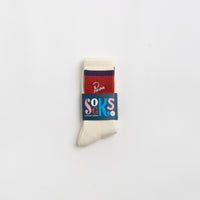 by Parra Script Logo Crew Socks - Off White thumbnail