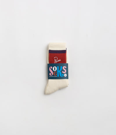 by Parra Script Logo Crew Socks - Off White