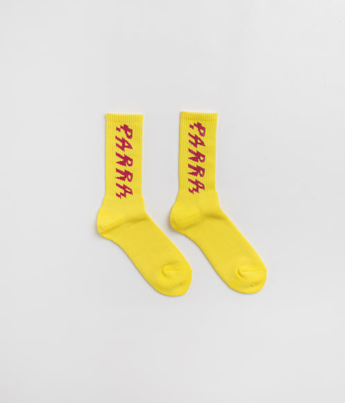 by Parra Shocker Logo Crew Socks - Yellow