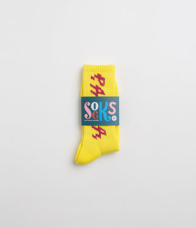 by Parra Shocker Logo Crew Socks - Yellow