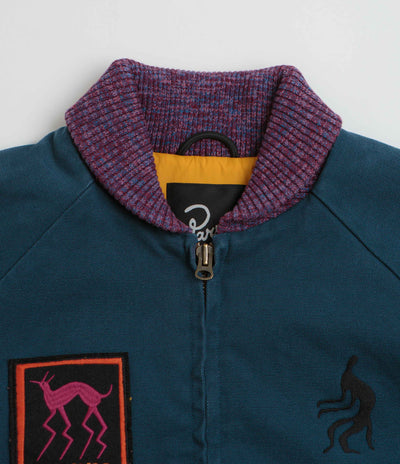 by Parra Skull Stalker Varsity Jacket - Washed Blue