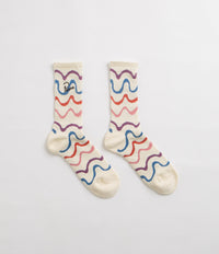 by Parra Sock Wave Crew Socks - Off White