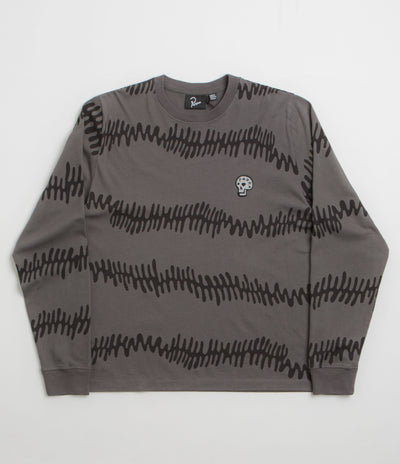 by Parra Stitched Skull Long Sleeve T-Shirt - Washed Brown