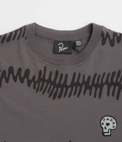 by Parra Stitched Skull Long Sleeve T-Shirt - Washed Brown