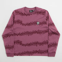 by Parra Stitched Skull Long Sleeve T-Shirt - Washed Magenta thumbnail