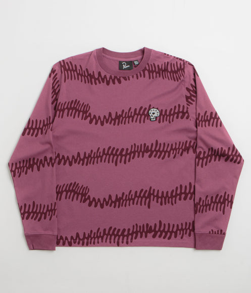 by Parra Stitched Skull Long Sleeve T-Shirt - Washed Magenta