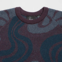 by Parra Stupid Lava Lamp Knitted Sweatshirt - Dark Mahogany thumbnail