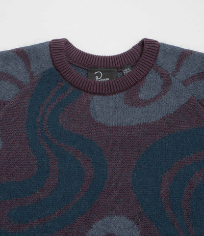 by Parra Stupid Lava Lamp Knitted Sweatshirt - Dark Mahogany