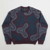 by Parra Stupid Lava Lamp Knitted Sweatshirt - Dark Mahogany thumbnail