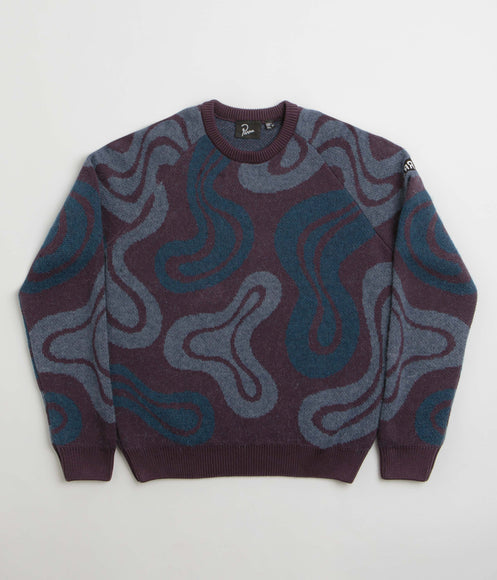 by Parra Stupid Lava Lamp Knitted Sweatshirt - Dark Mahogany