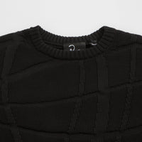 by Parra Your Boring Abstract Village Knitted Sweatshirt - Black thumbnail