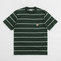 Carhartt Aiken Pocket T-Shirt - Aiken Stripe / Conifer thumbnail