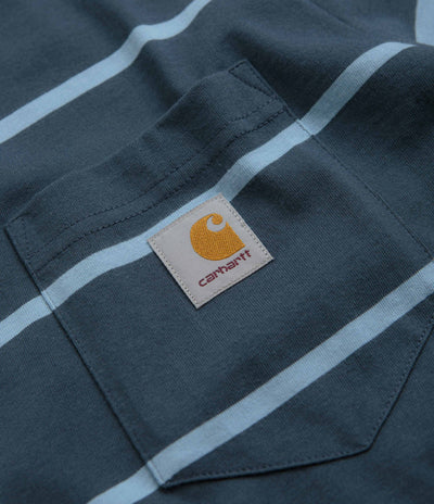 Carhartt Aiken Pocket T-Shirt - Aiken Stripe / Dusky Blue