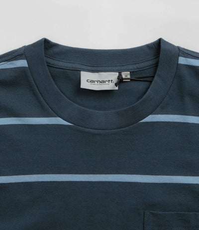 Carhartt Aiken Pocket T-Shirt - Aiken Stripe / Dusky Blue