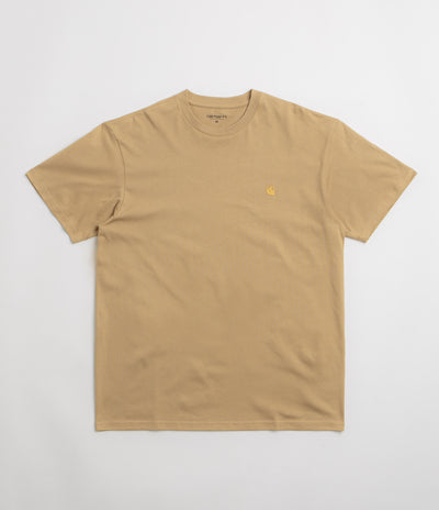 Carhartt Chase T-Shirt - Dusty Hamilton Brown / Gold