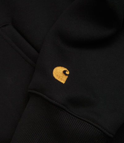 Carhartt Chase Zip Neck Sweatshirt - Black / Gold