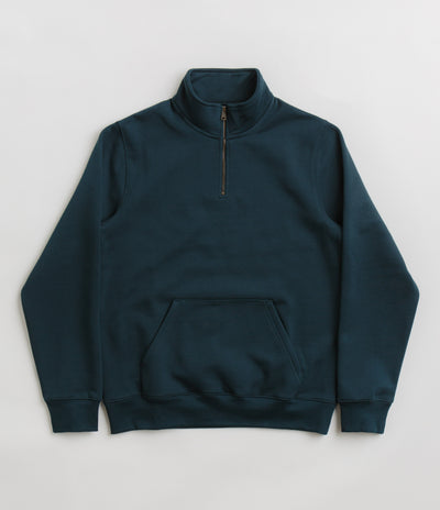 Carhartt Chase Zip Neck Sweatshirt - Duck Blue / Gold