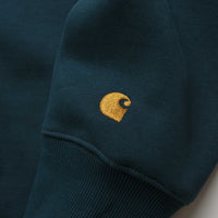 Carhartt Chase Zip Neck Sweatshirt - Duck Blue / Gold thumbnail