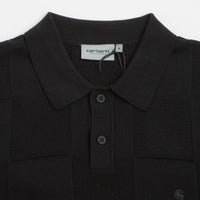 Carhartt Checker Polo Shirt - Black thumbnail