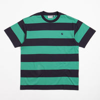 Carhartt Dampier T-Shirt - Dark Navy / Aqua Green thumbnail