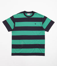 Carhartt Dampier T-Shirt - Dark Navy / Aqua Green