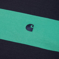 Carhartt Dampier T-Shirt - Dark Navy / Aqua Green thumbnail