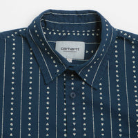 Carhartt Drewe Short Sleeve Shirt - Heart C Pinstripe / Ink / Natural thumbnail