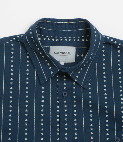 Carhartt Drewe Short Sleeve Shirt - Heart C Pinstripe / Ink / Natural