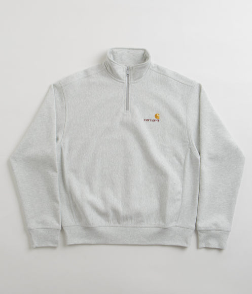 Carhartt Half Zip American Script Sweatshirt - Ash Heather