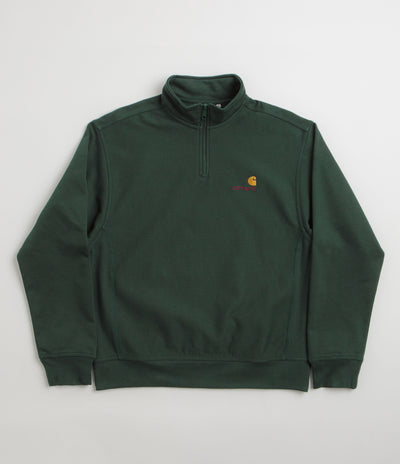 Carhartt Half Zip American Script Sweatshirt - Conifer