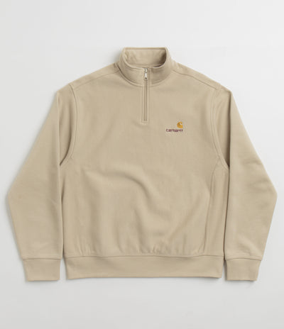 Carhartt Half Zip American Script Sweatshirt - Fleur De Sel