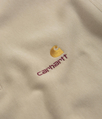 Carhartt Half Zip American Script Sweatshirt - Fleur De Sel