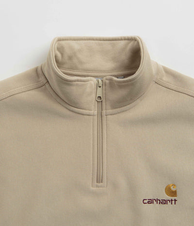 Carhartt Half Zip American Script Sweatshirt - Fleur De Sel