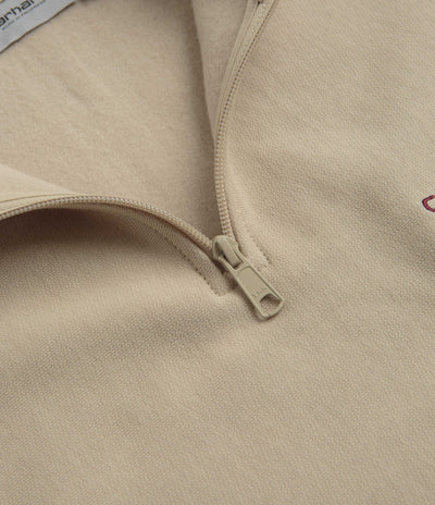 Carhartt Half Zip American Script Sweatshirt - Fleur De Sel