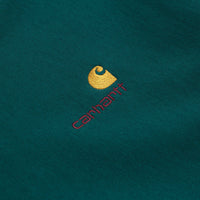 Carhartt Half Zip American Script Sweatshirt - Malachite thumbnail