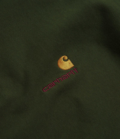 Carhartt Half Zip American Script Sweatshirt - Tarragon