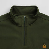 Carhartt Half Zip American Script Sweatshirt - Tarragon thumbnail