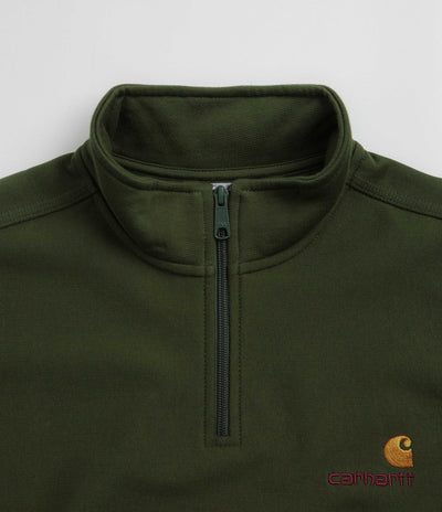 Carhartt Half Zip American Script Sweatshirt - Tarragon