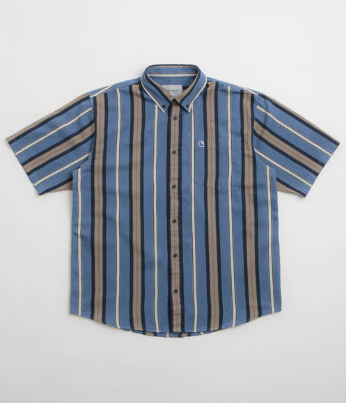 Carhartt Jarrell Short Sleeve Shirt - Jarrell Stripe / Blue Iris / Wax