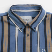 Carhartt Jarrell Short Sleeve Shirt - Jarrell Stripe / Blue Iris / Wax thumbnail