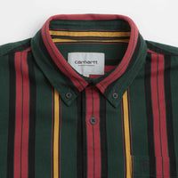 Carhartt Jarrell Short Sleeve Shirt - Jarrell Stripe / Conifer / Black thumbnail