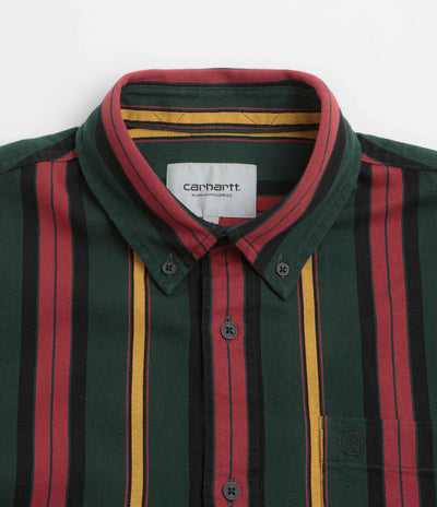 Carhartt Jarrell Short Sleeve Shirt - Jarrell Stripe / Conifer / Black