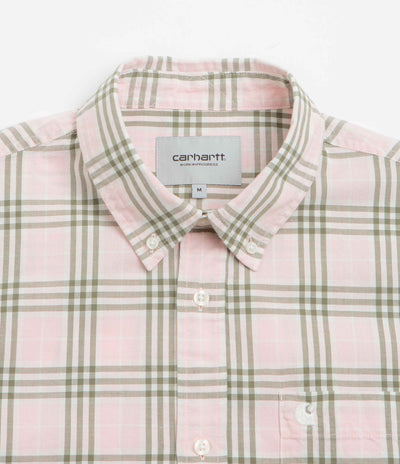 Carhartt Niven Short Sleeve Shirt - Niven Check / Air Pink / Wax