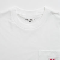 Carhartt Pocket Heart T-Shirt - White / Red thumbnail