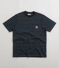 Carhartt Seidler Pocket T-Shirt - Seidler Stripe / Squid / Black