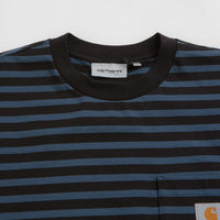 Carhartt Seidler Pocket T-Shirt - Seidler Stripe / Squid / Black thumbnail